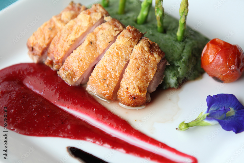 Roasted duck fillet with berry sauce Roasted duck fillet with berry sauce