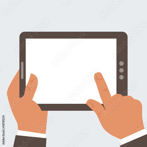 Businessman holding tablet computer with blank screen 2