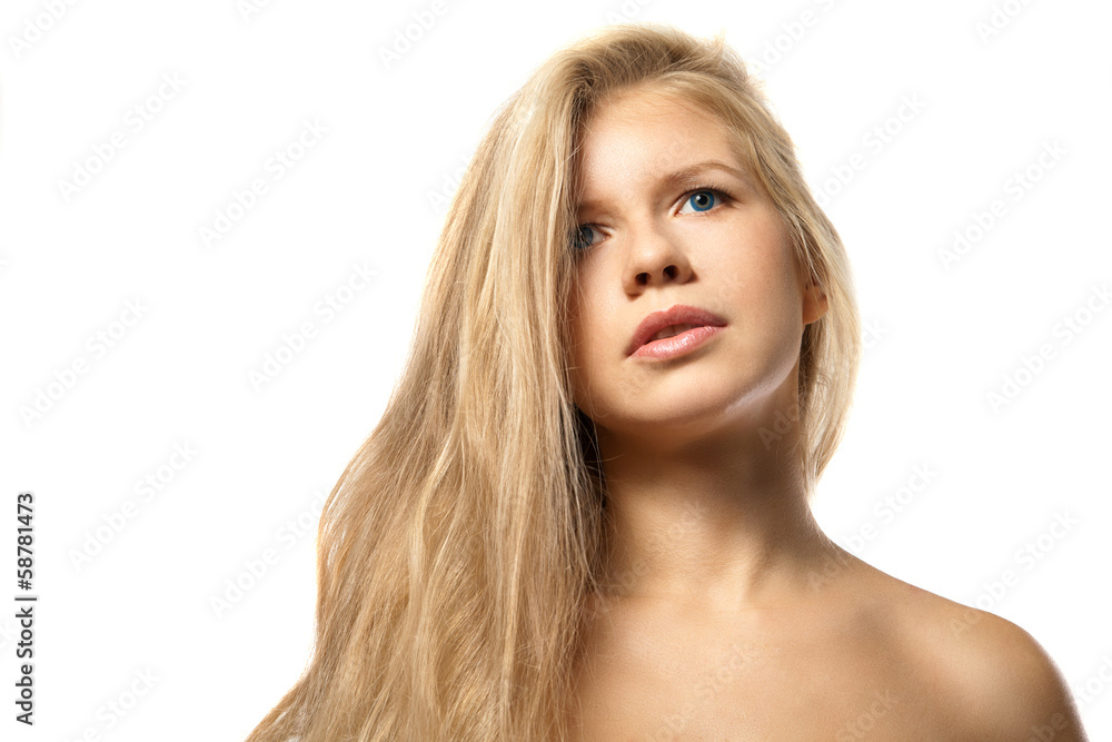 Fototapeta premium Beauty Girl With Healthy Long Curly Hair