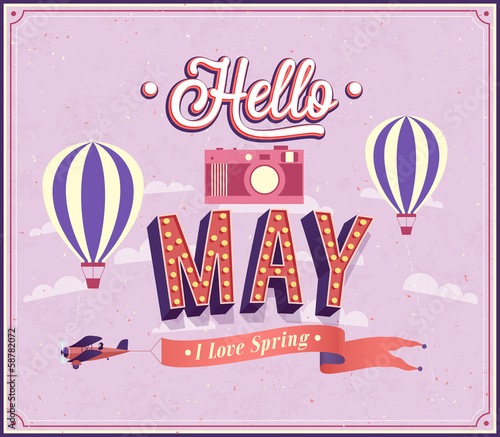 Hello may typographic design.