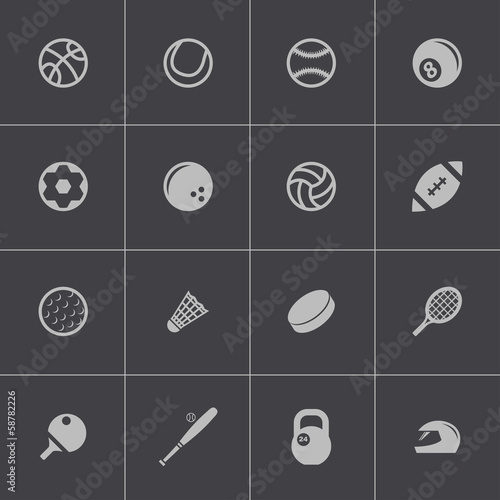 Vector black sport icons set