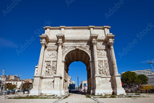 Triumphal arc Porte d Aix (circa 1839). Marseilles, France