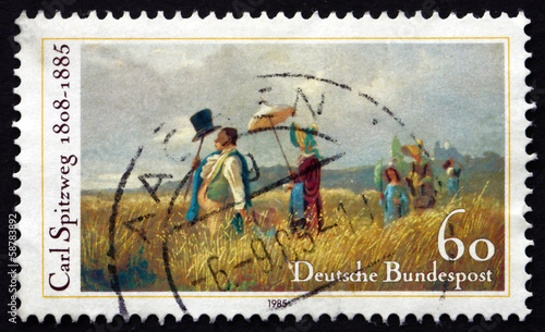 Postage stamp Germany 1985 The Sunday Walk, by Carl Spitzweg