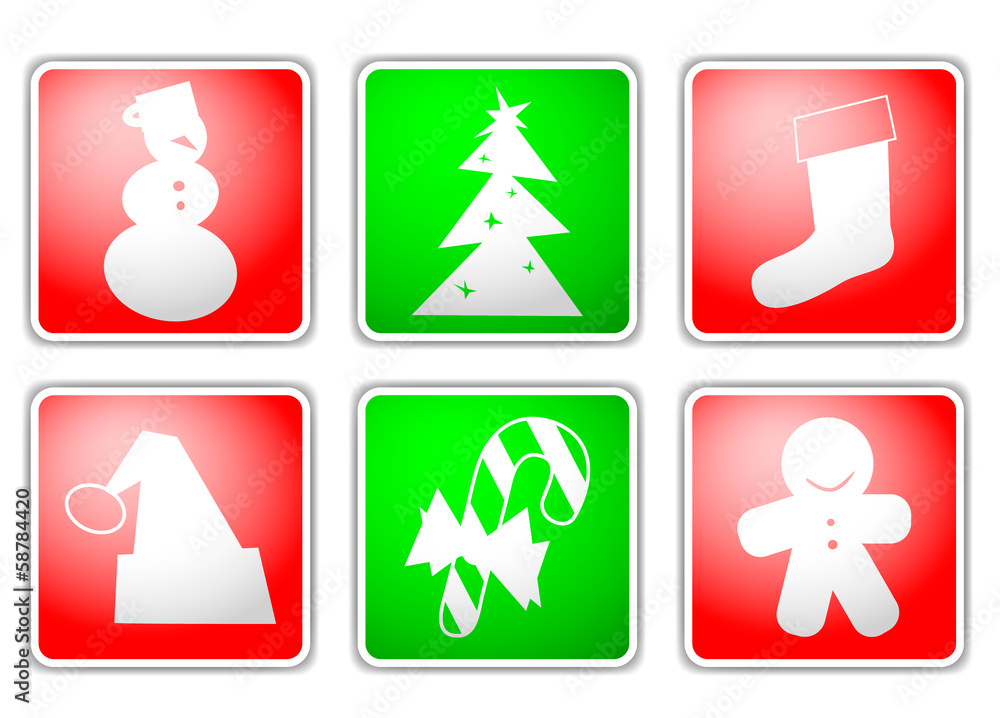 Buttons with Christmas elements Buttons with Christmas elements