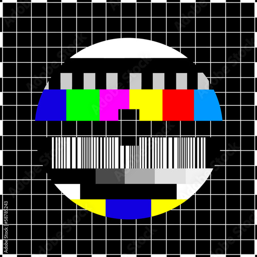 Foto Mire de télévision multicolore vintage, problème de signal sur un écran TV