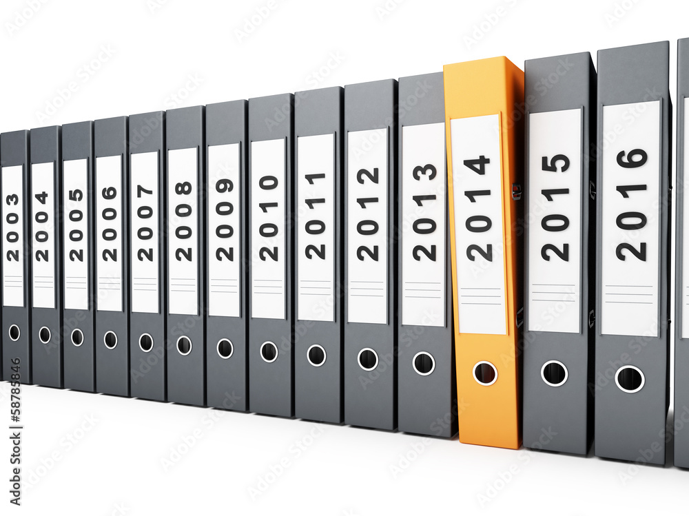 office folders new year 2014 on a white background office folders new year 2014 on a white background