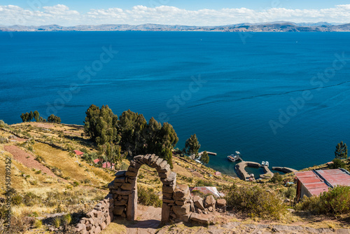 Titicaca Lake from Taquile Island in the peruvian Andes at Puno photo