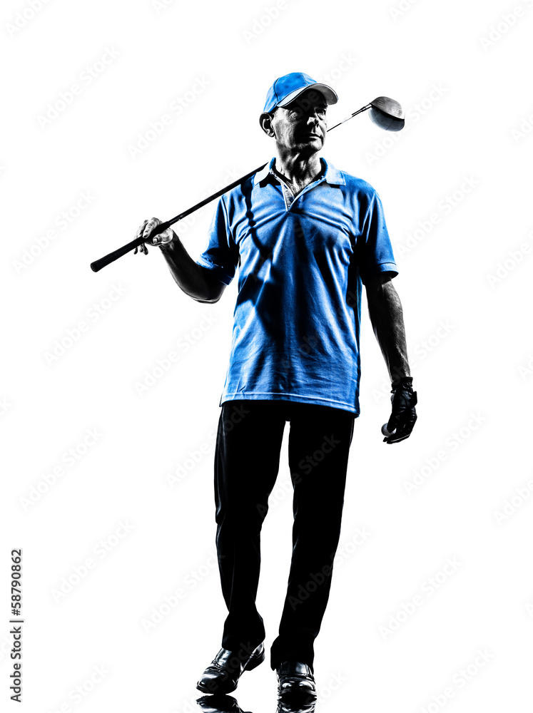 man golfer golfing  silhouette