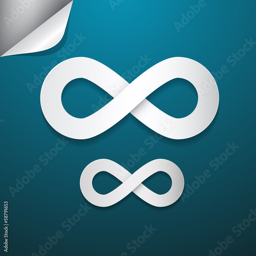 Paper Infinity Symbol on Blue Background