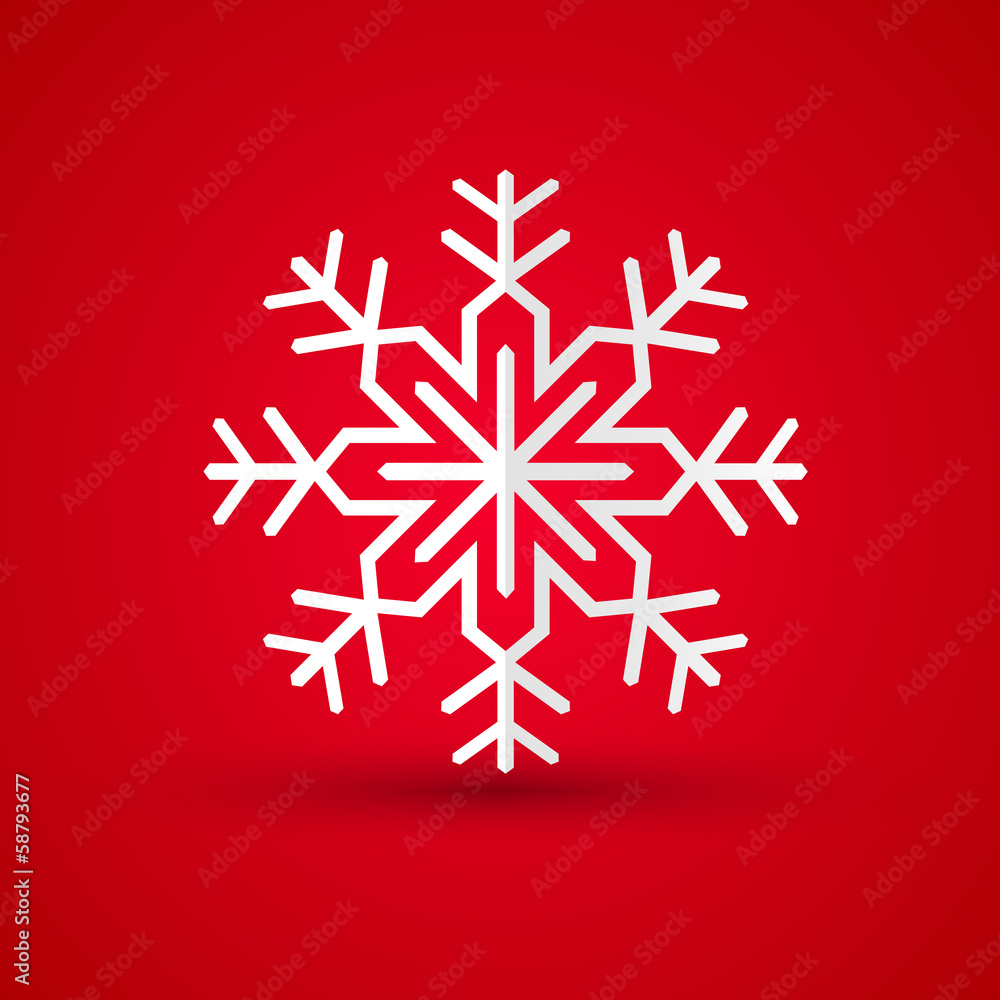 Paper snowflake on colored background