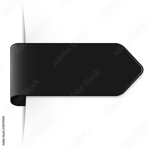 Langer schwarzer Sticker Pfeil mit Schatten und Textfreiraum