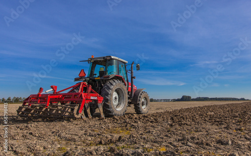 Tractor with Plough at Work
