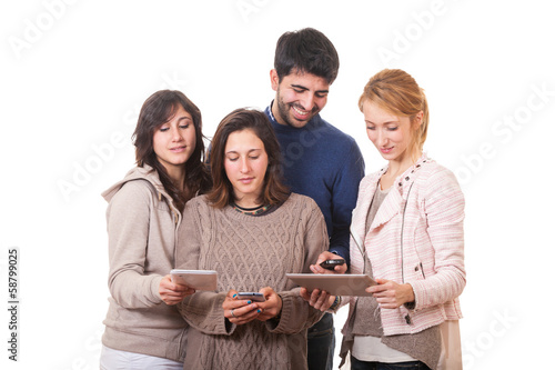 Group of Friends with Digital Devices