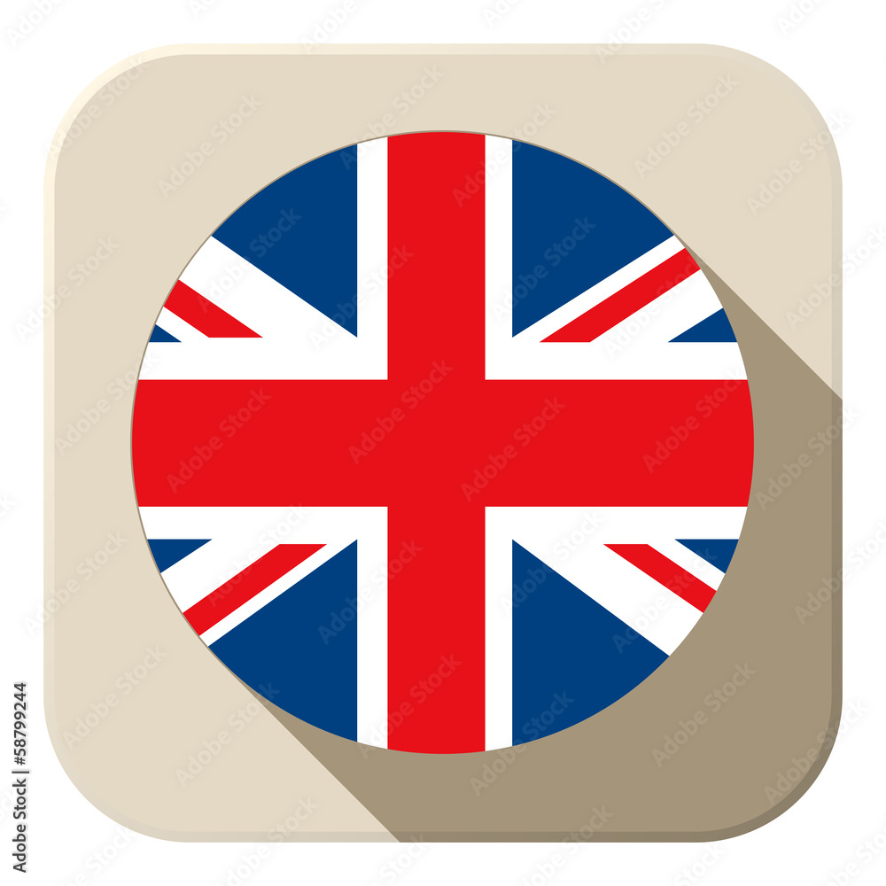 Obraz premium UK Flag Button Icon Modern