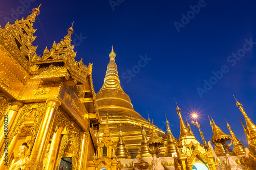 Shwedagon Pagoda in Yangon City, Burma photo