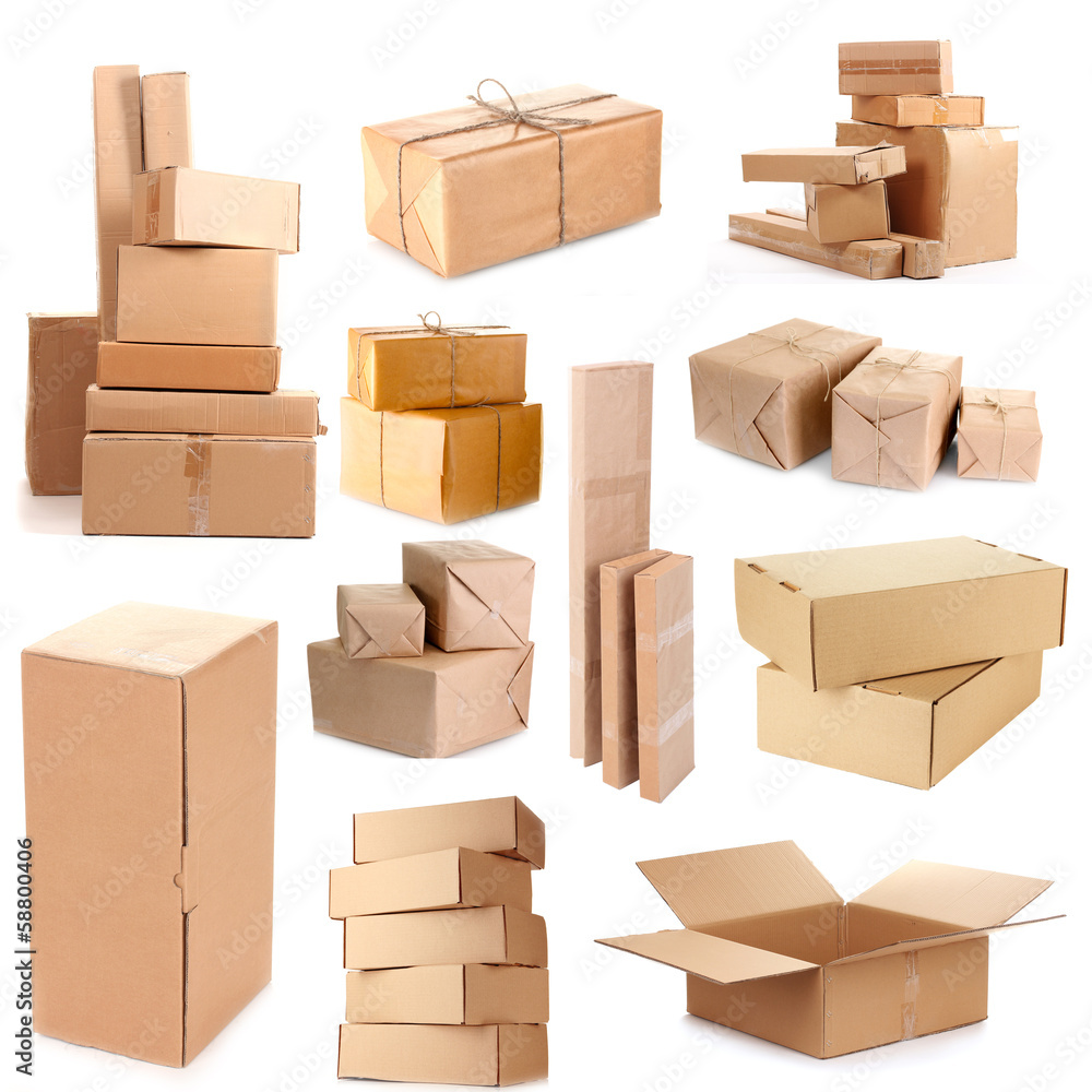 Cardboard boxes isolated on white Cardboard boxes isolated on white