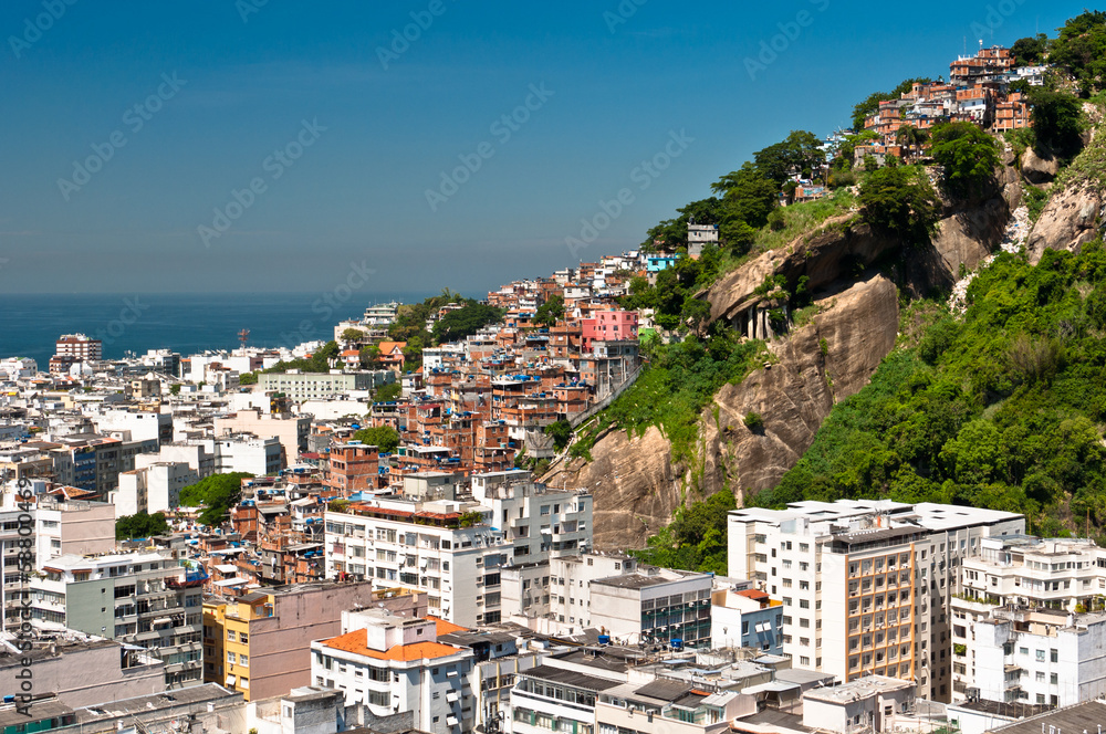 Aerial view of Copacabana district in Rio de Janeiro, Brazil