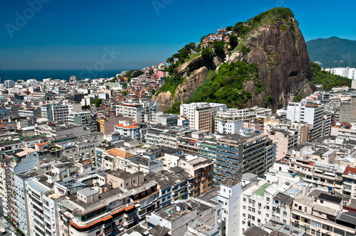 Aerial view of Copacabana district in Rio de Janeiro  Brazil