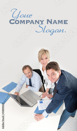 Smiling business people