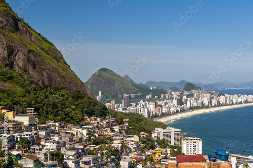 Aerial view of Ipanema beach from Vidigal in Rio de Janeiro © Donatas Dabravolskas