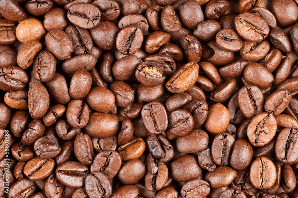 Coffee beans top view Coffee beans top view