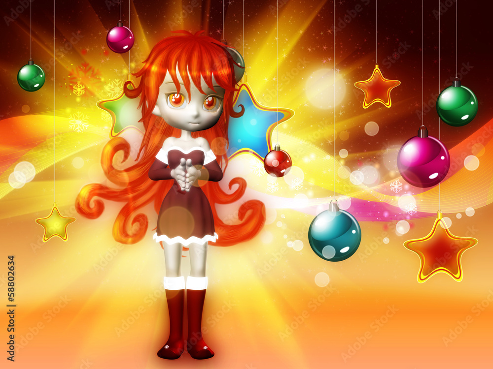 Christmas background with santa girl Christmas background with santa girl