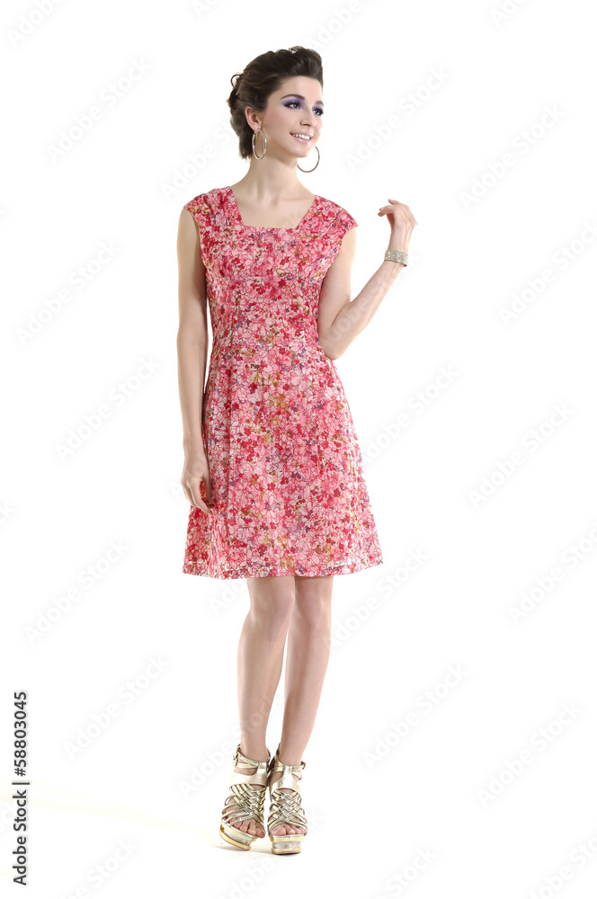 Full length beautiful stylish girl in sundress posing Full length beautiful stylish girl in sundress posing
