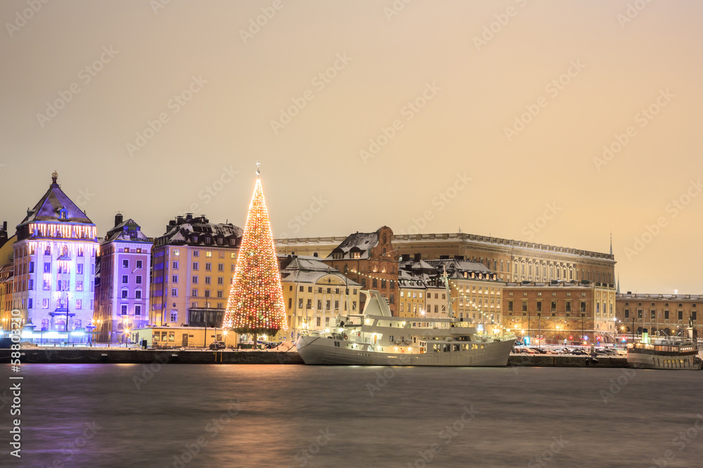 Fototapeta premium Stockholm city at night