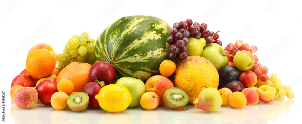 Assortment of exotic fruits isolated on white Assortment of exotic fruits isolated on white