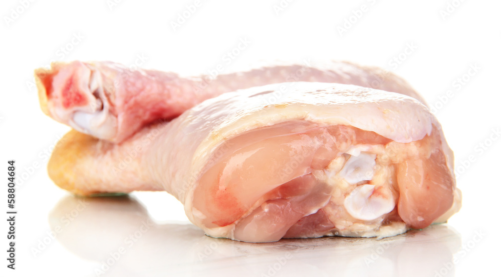 Raw chicken legs isolated on white Raw chicken legs isolated on white