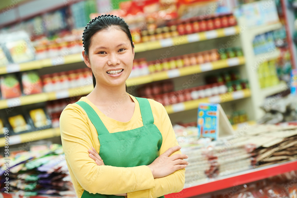 chinese woman shopping food