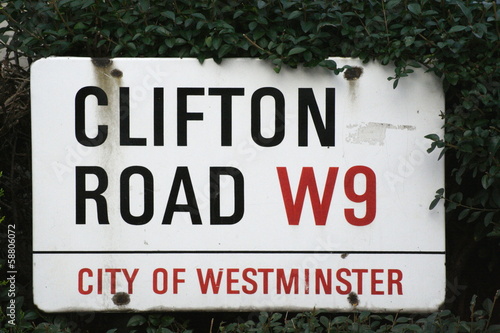 Clifton Road W9 street sign a famous London Address