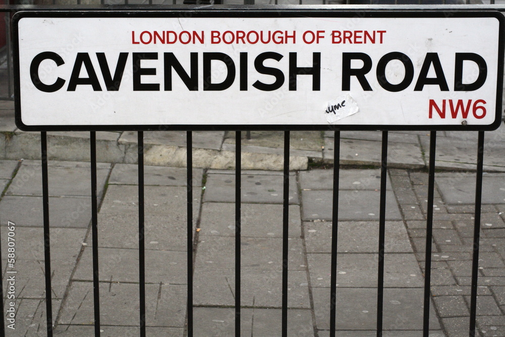 Cavendish Road street sign Nw6 a famous London Address