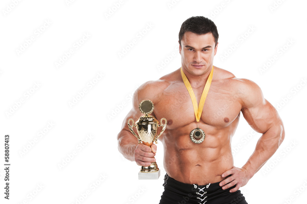 Fototapeta premium Handsome fit muscular man looking proud.