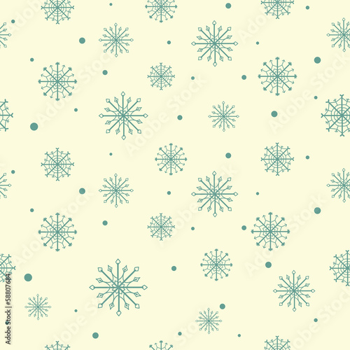 Christmas pattern with snowflakes. 