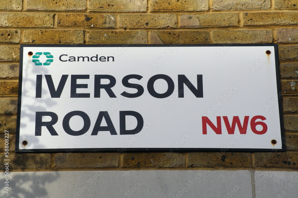 Iverson Road street sign a London Address Iverson Road street sign a London Address