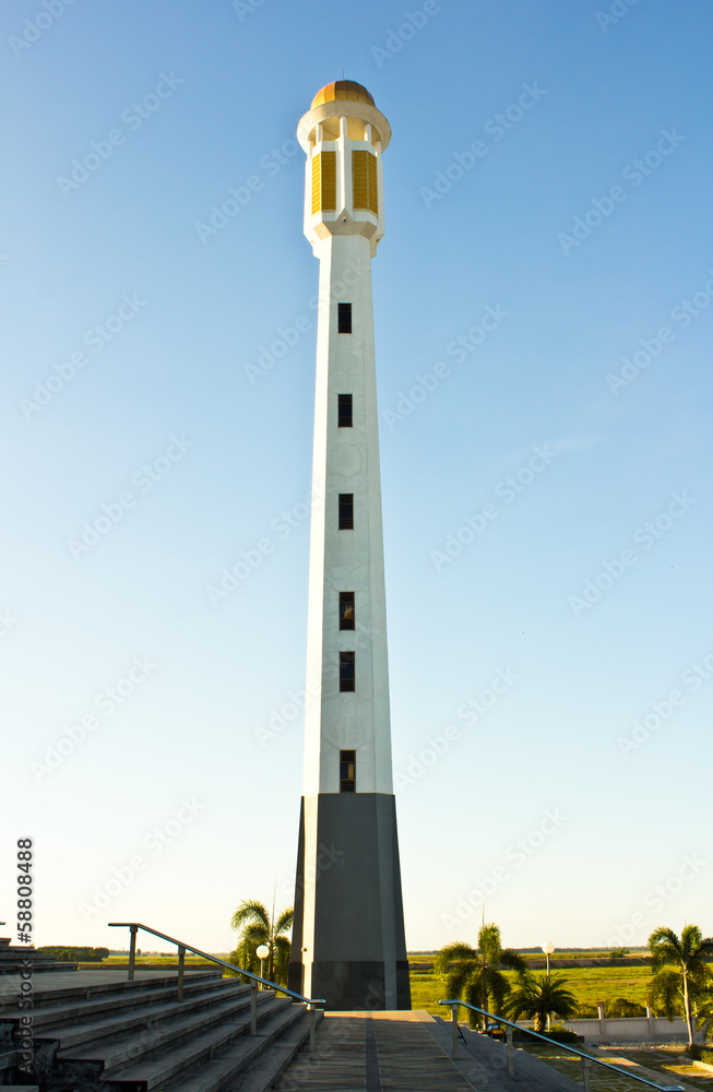 Tower of Mosque under blue sky at  Songkhla,Thailand,