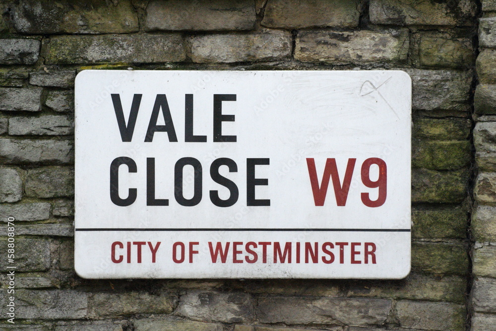 Vale Close street sign a famous London Address Vale Close street sign a famous London Address