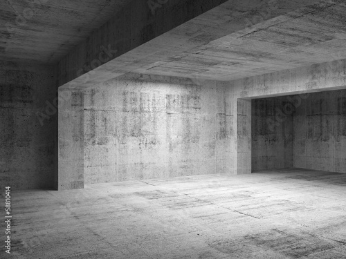 Empty abstract dark concrete room interior. 3d illustration
