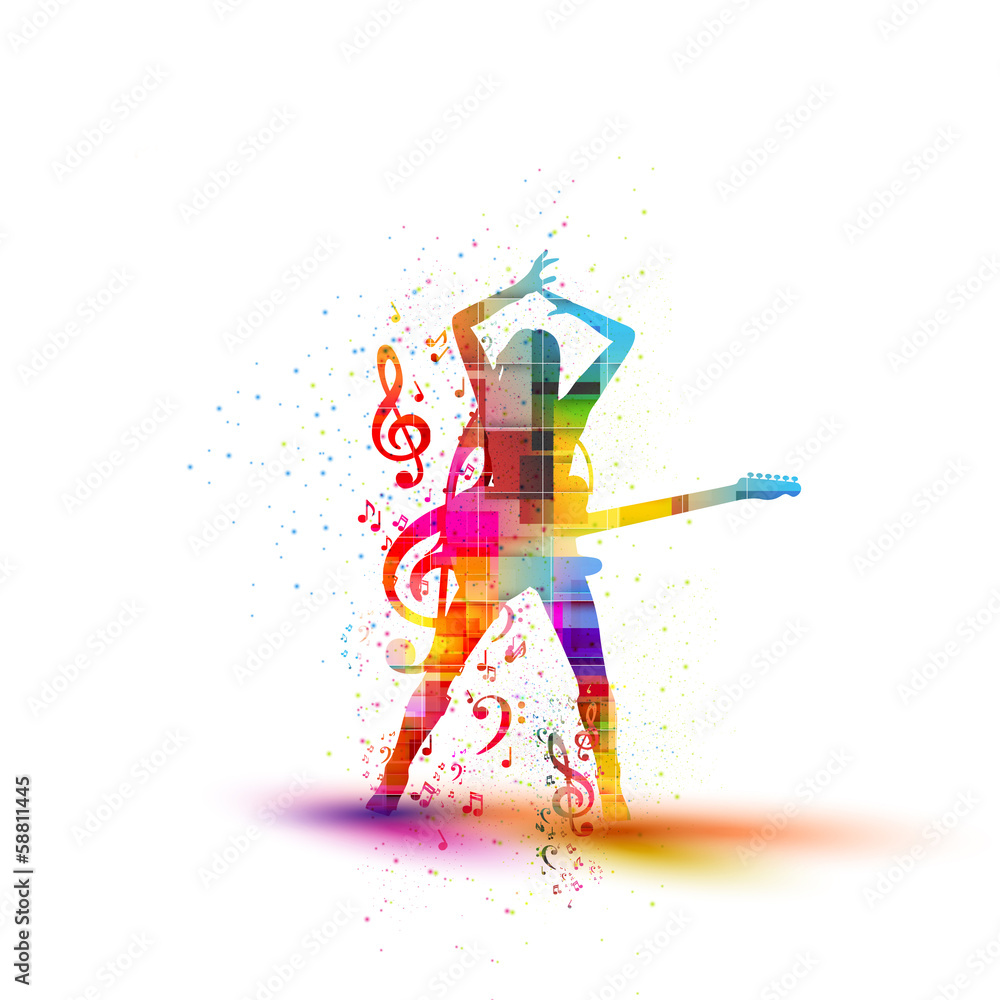 Obraz premium musical silhouette design, easy all editable