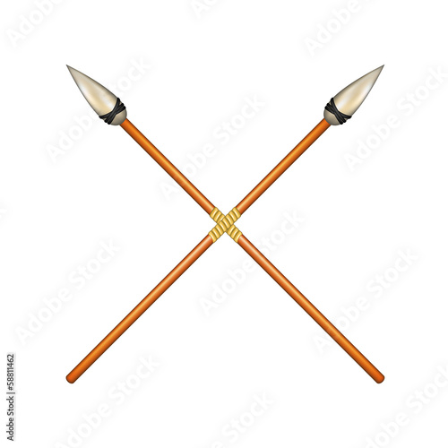 Two crossed ancient spears