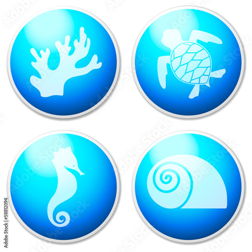 Sea objects & design elements - buttons