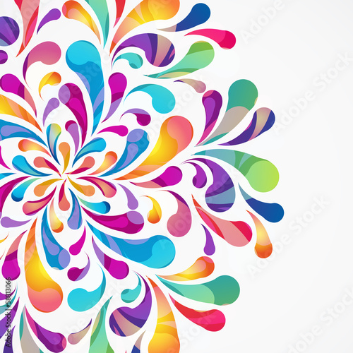 Crop circle made of colorful arc drops. Decorative background.