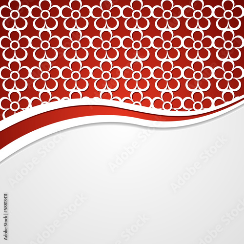 background with a red header