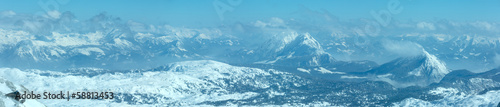 Winter Dachstein mountain massif panorama. © wildman