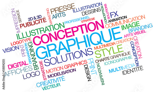 Conception graphique illustration nuage de mots couleurs