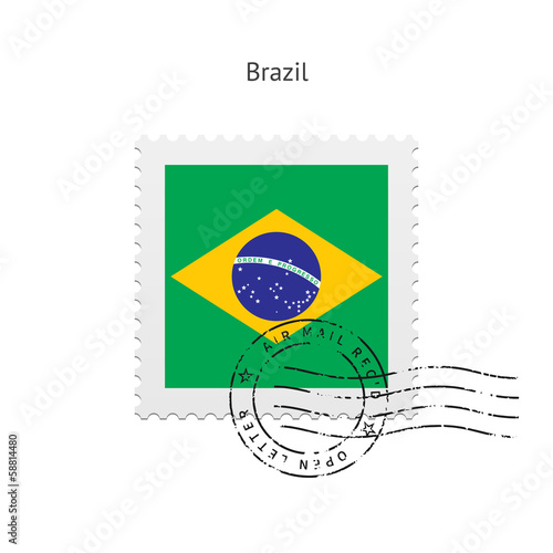 Brazil Flag Postage Stamp.