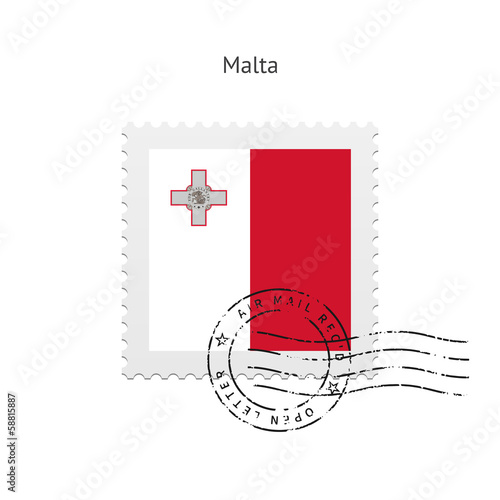 Malta Flag Postage Stamp.