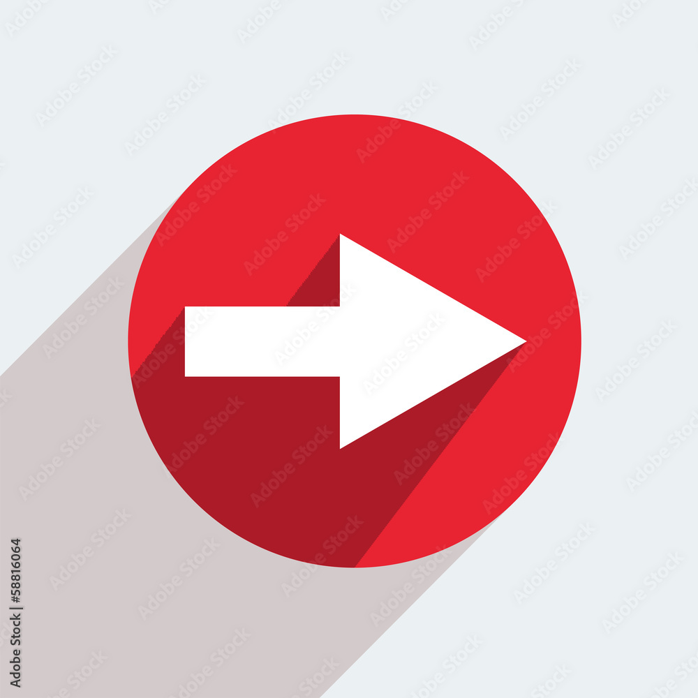 Vector red circle icon  on gray background. Eps10