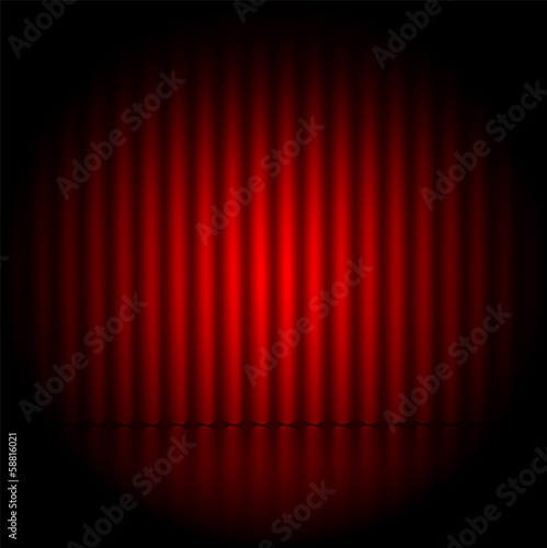 theatrical background.scene and red curtains.scene illuminated f